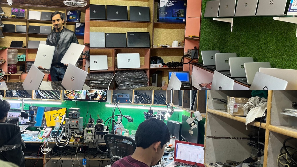 Lappy Solution Showroom Display & Repair Lab Collage